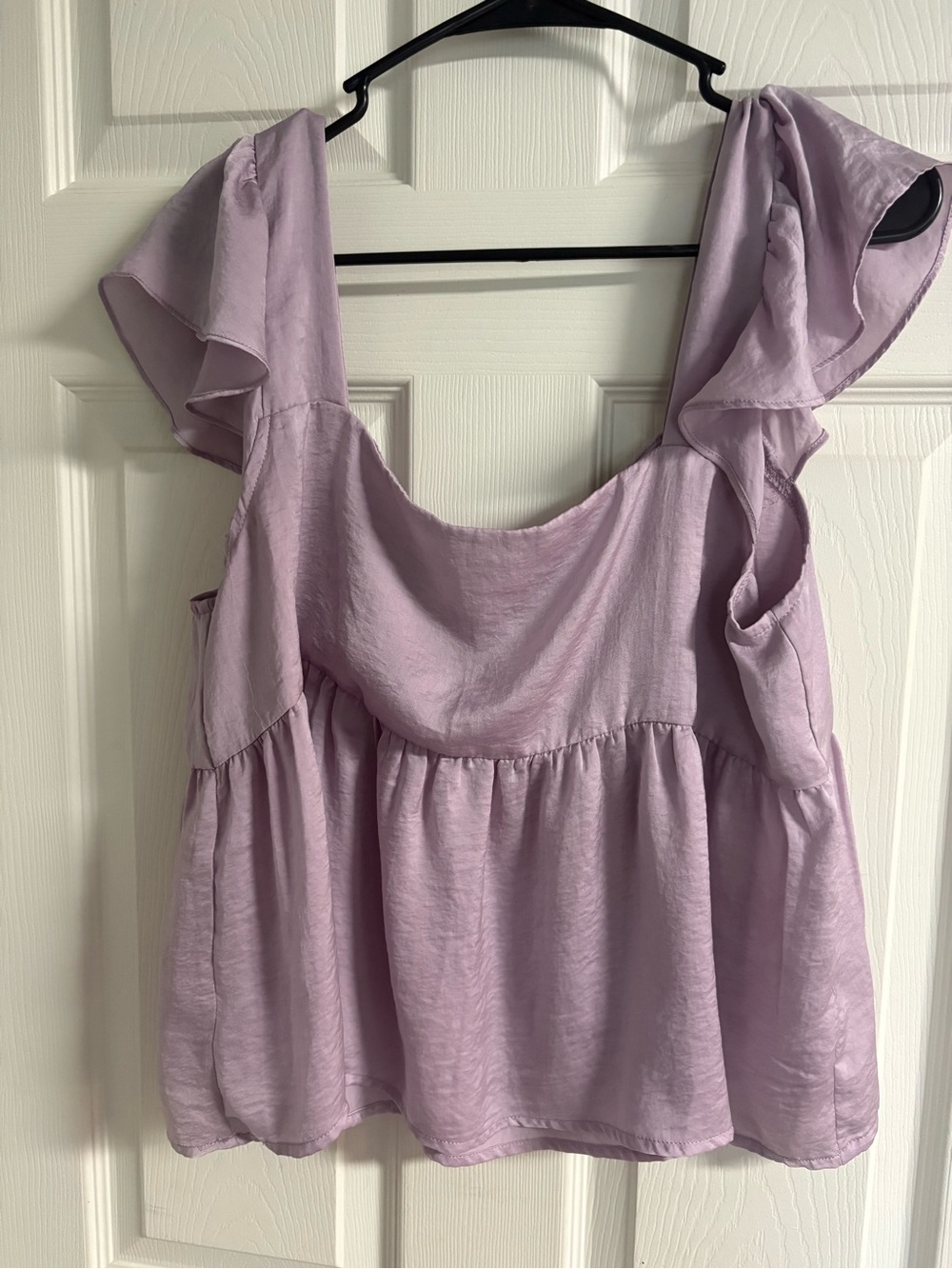 Lavender Ruffle Sleeve Women's Top